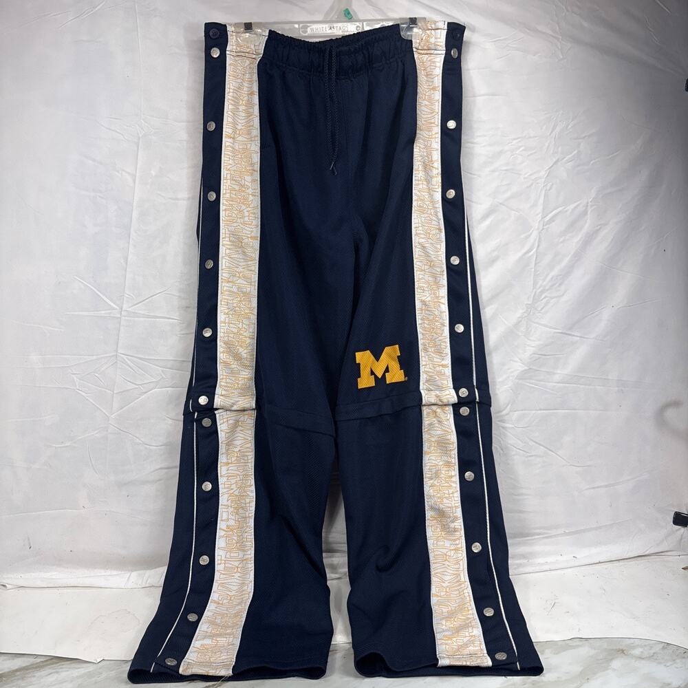 VTG STARTER Michigan Wolverines Snap Button Tear Away Shorts & Pants SZ XL